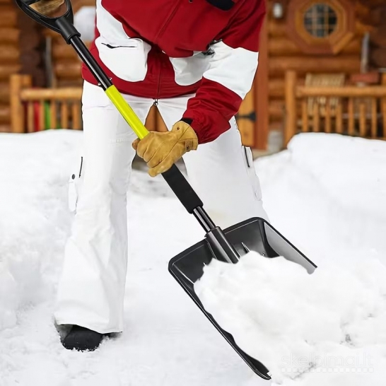 Teleskopinis sniego kastuvas su patogia D formos rankena