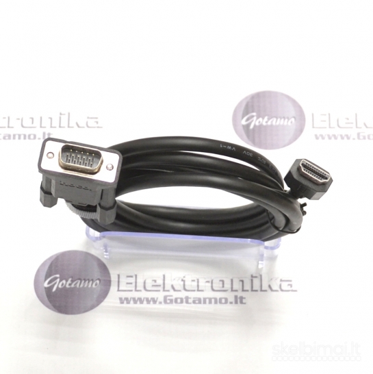 655 HDMI į VGA laidas 2 metrai HD 1080P 60HZ Hoco WWW.GOTAMO.LT