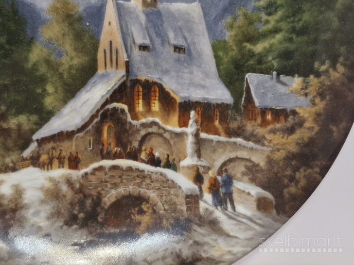 Furstenberg porceliano dekoratyvinė lėkštė "Auf dem Weg zur Kirche", 1988m.