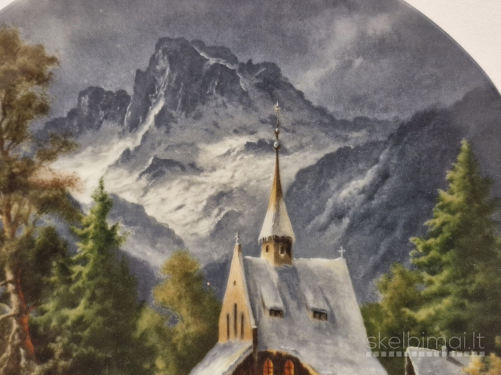 Furstenberg porceliano dekoratyvinė lėkštė "Auf dem Weg zur Kirche", 1988m.