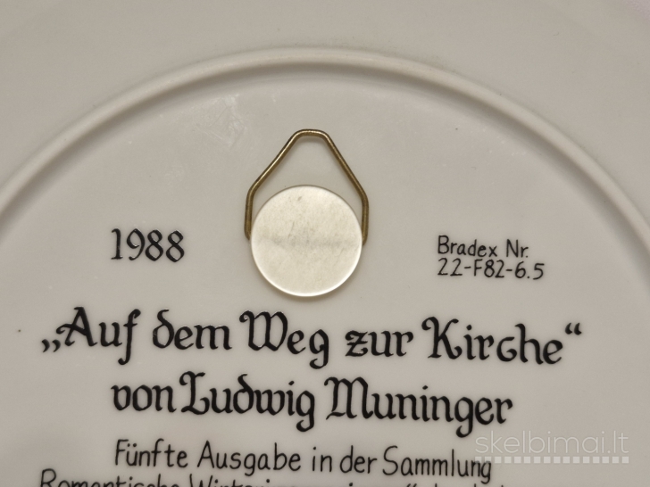 Furstenberg porceliano dekoratyvinė lėkštė "Auf dem Weg zur Kirche", 1988m.
