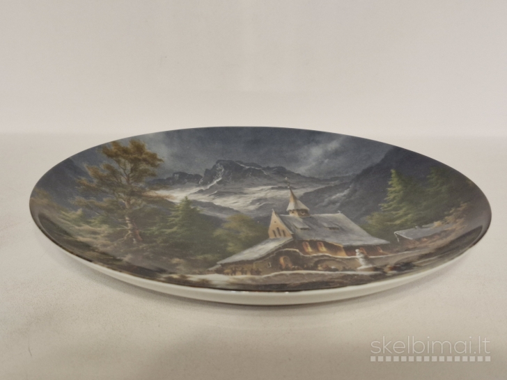 Furstenberg porceliano dekoratyvinė lėkštė "Auf dem Weg zur Kirche", 1988m.