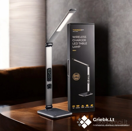 THORGEON LED Stalinė Lempa su Belaidžiu Įkrovikliu