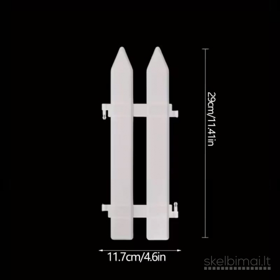 Plastikinė dekoratyvinė sodo tvorelė – baltos spalvos (12 × 29 cm)