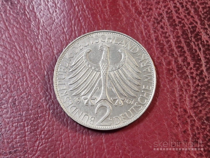 Vokietija 2 markės, 1967G KM# 116 Maksas Plankas