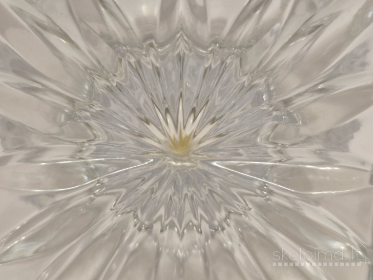 Stiklinis/kristalinis indas su dangčiu, "Echt Bleikristall" apie 24cm.