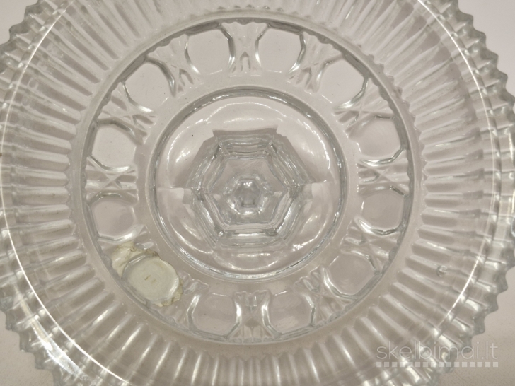 Stiklinis/kristalinis indas su dangčiu, "Echt Bleikristall" apie 24cm.