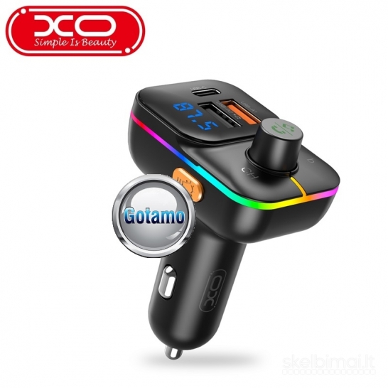 663 FM moduliatorius XO Multi Functional su Type-C 25W lizdu įkrovimui