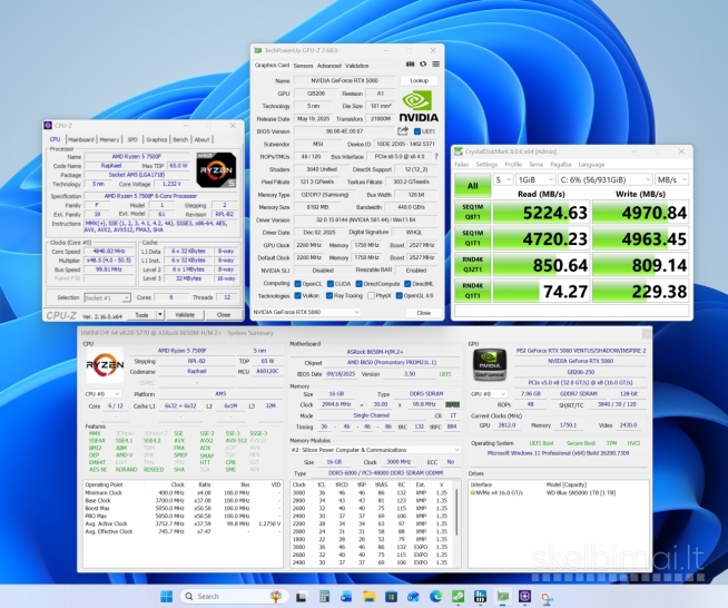 R5-7500F AM5, RTX5060, 16GB/DDR5, 1TB/SSD, Win11pro