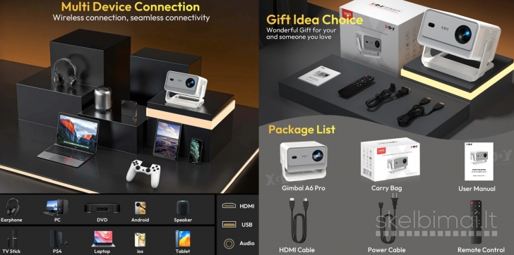 NAUJAS XGODY A6 PRO 4K TV - PROJEKTORIUS