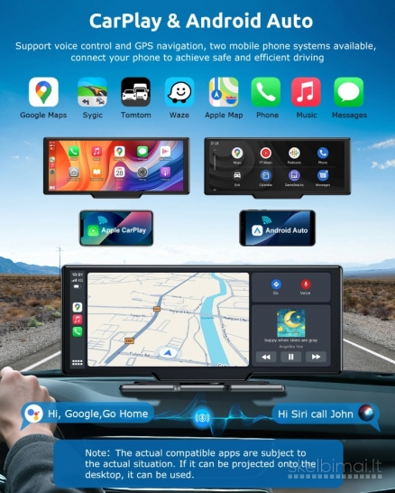 ESSGOO PRO AUTOMOBILIO EKRANAS SU ANDROID AUTO CARPLAY
