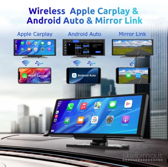 ESSGOO PRO AUTOMOBILIO EKRANAS SU ANDROID AUTO CARPLAY