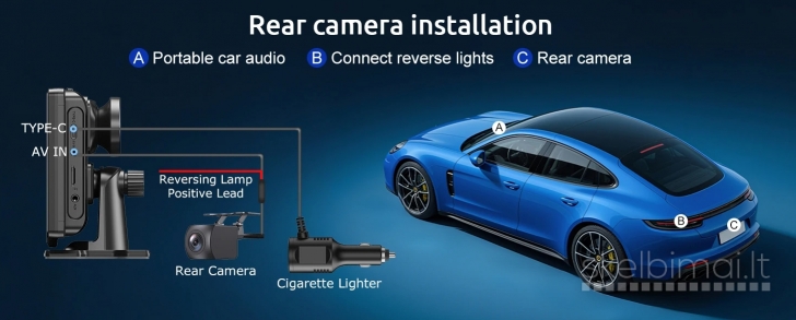 ESSGOO PRO AUTOMOBILIO EKRANAS SU ANDROID AUTO CARPLAY