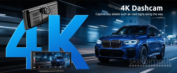 ESSGOO PRO AUTOMOBILIO EKRANAS SU ANDROID AUTO CARPLAY