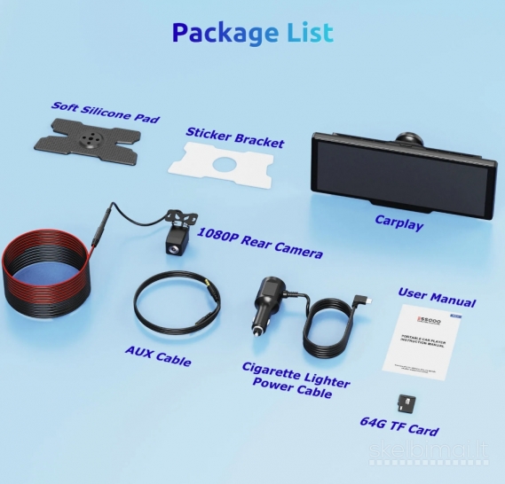 ESSGOO PRO AUTOMOBILIO EKRANAS SU ANDROID AUTO CARPLAY