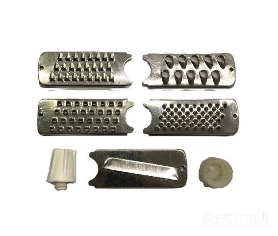 Veržlės tarkavimo mašinai ir kiti mėsmalių priedai. 