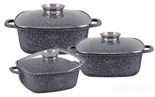 Emaliuotų, puodų rinkiniai