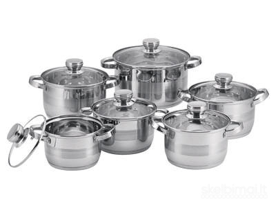 Emaliuotų, puodų rinkiniai