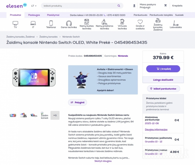 Nintendo Switch Oled 64gb + 31 žaidimų