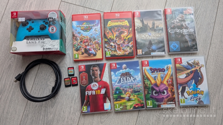 Nintendo Switch Oled 64gb + 31 žaidimų