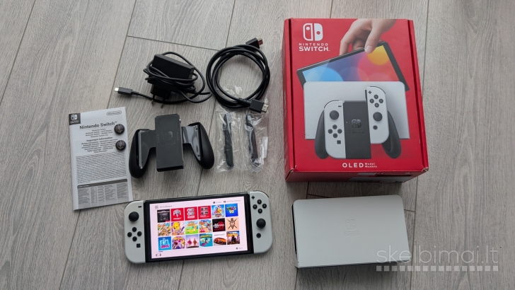 Nintendo Switch Oled 64gb + 31 žaidimų