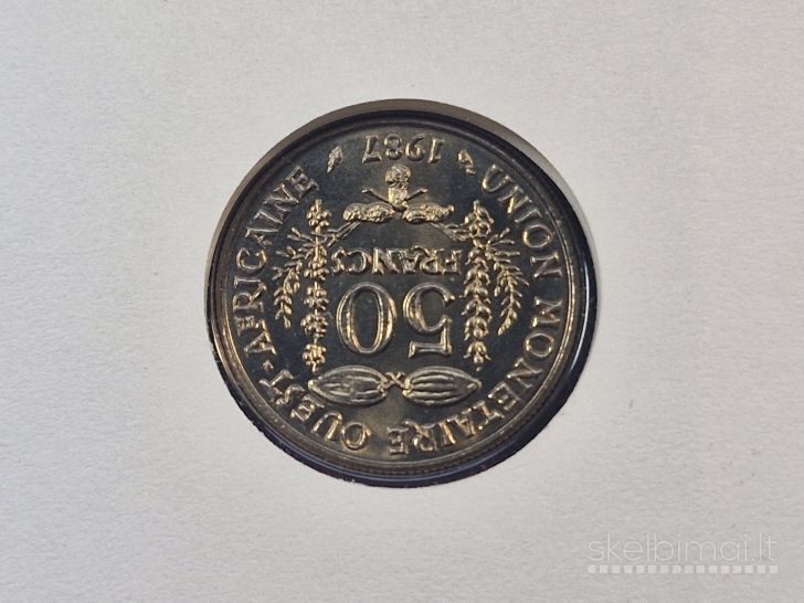 Vakarų Afrika (BCEAO) 50 frankų, 1987 KM# 6 Num.v.