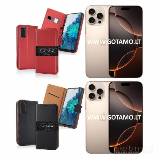 676 Gotamo Vintage natūralios odos dėklas Apple iPhone 16 Pro Max