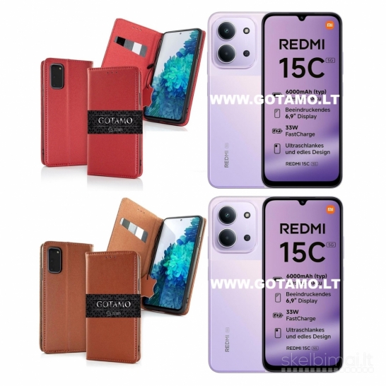 686 Gotamo Vintage natūralios odos dėklai Xiaomi Redmi 15C WWW.GOTAMO.LT