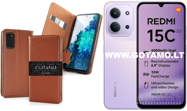 686 Gotamo Vintage natūralios odos dėklai Xiaomi Redmi 15C WWW.GOTAMO.LT