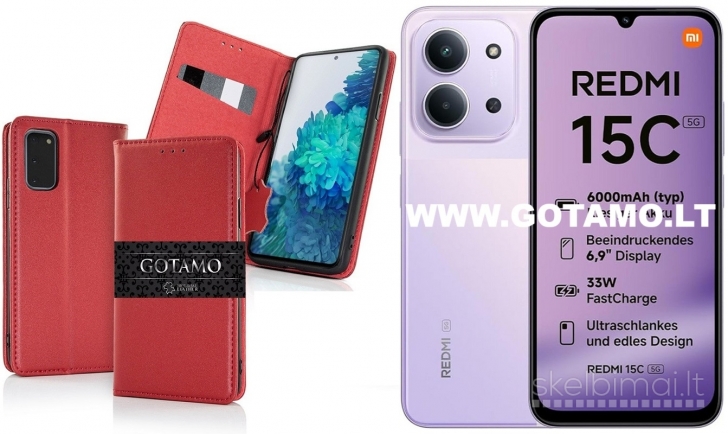 686 Gotamo Vintage natūralios odos dėklai Xiaomi Redmi 15C WWW.GOTAMO.LT