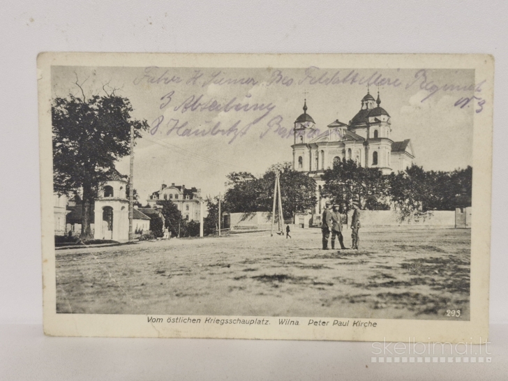 WW1 atvirukas "Wilna - Peter Paul Kirche", 1917m.