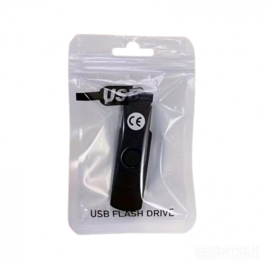 USB 2.0 / Type-C Flash atmintukas - 16 GB, juodos spalvos