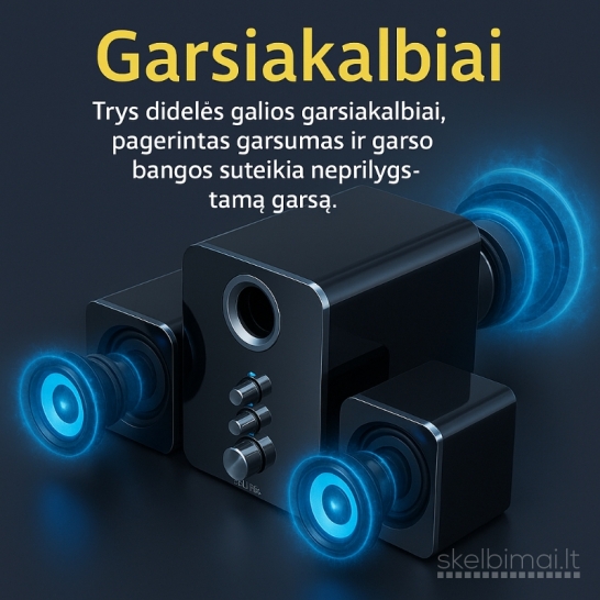 9D erdvinio garso garsiakalbiai su LED apšvietimu