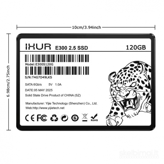 IXUR SATA III 6Gb/s SSD vidaus kietasis diskas – 128 GB