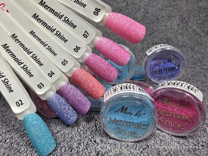 Blizgučiai nagams Mermaid Shine – ryškūs, smulkūs