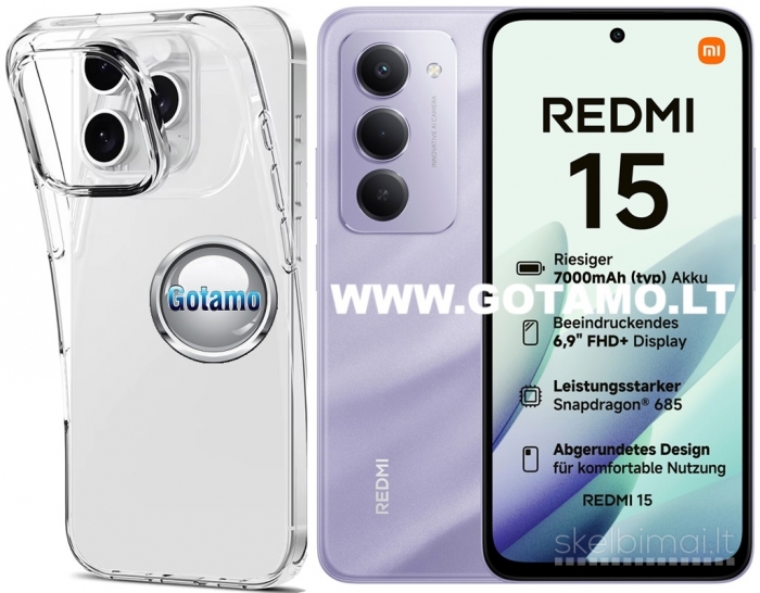 708 Skin silikoninis dėklas 2MM storio Xiaomi Redmi 15 4G telefonui