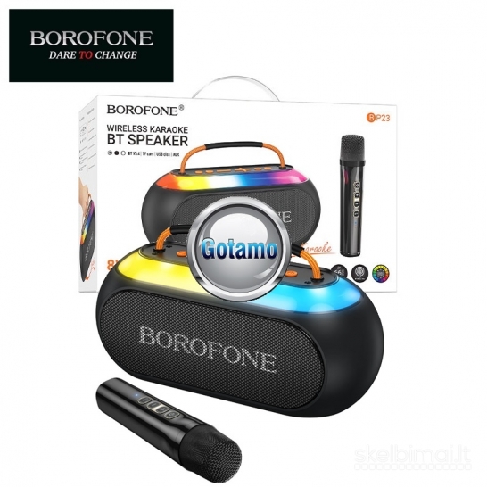 713 Bluetooth garsiakalbis su karaoke ir mikrofonu Borofone Wireless 4H 16W
