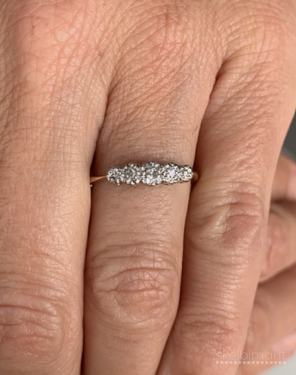 Auksinis ziedas su deimantais ir platina 