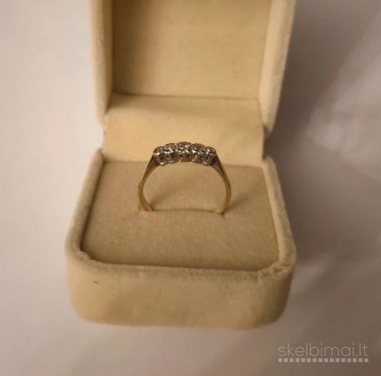 Auksinis ziedas su deimantais ir platina