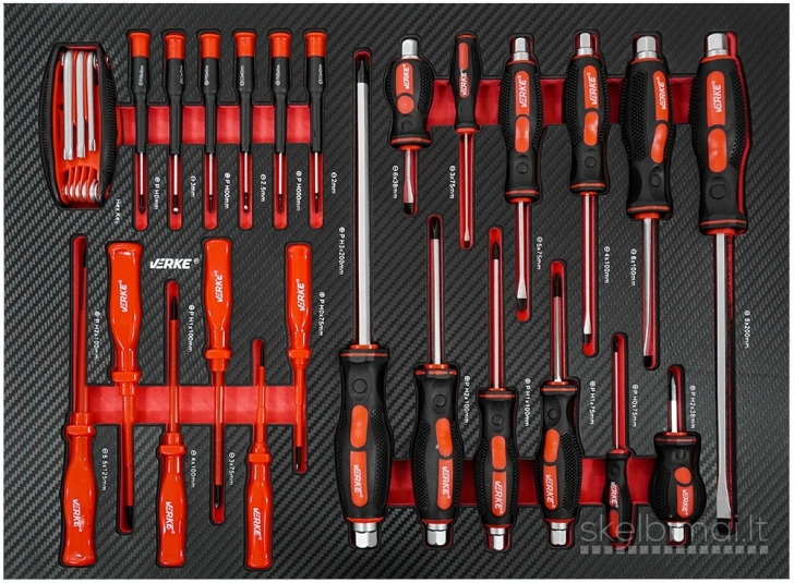 7 stalčių spintelė su įrankiais