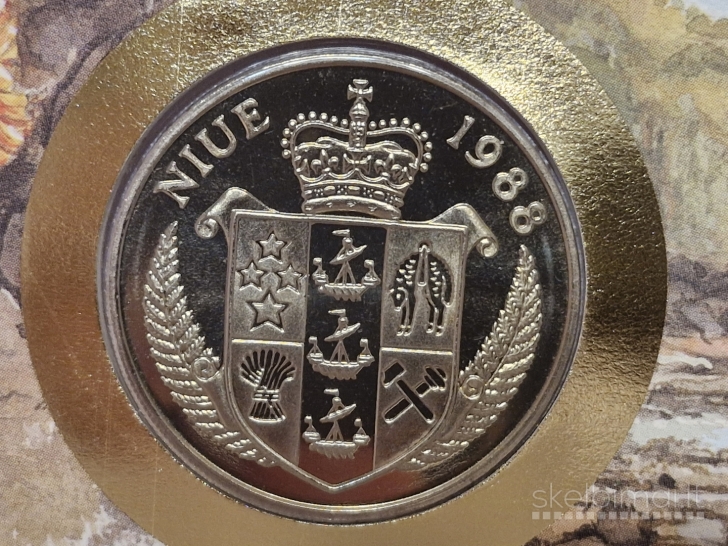 Niujė 5 doleriai, 1988 KM# 17 Kenedis Numizm.voke