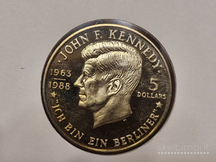 Niujė 5 doleriai, 1988 KM# 17 Kenedis Numizm.voke