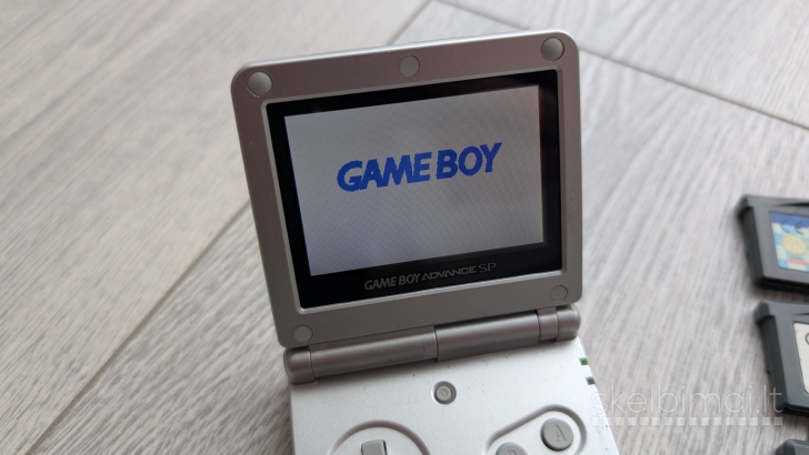 Game Boy Advance SP AGS-101 + 3vnt žaidimai + dėklas