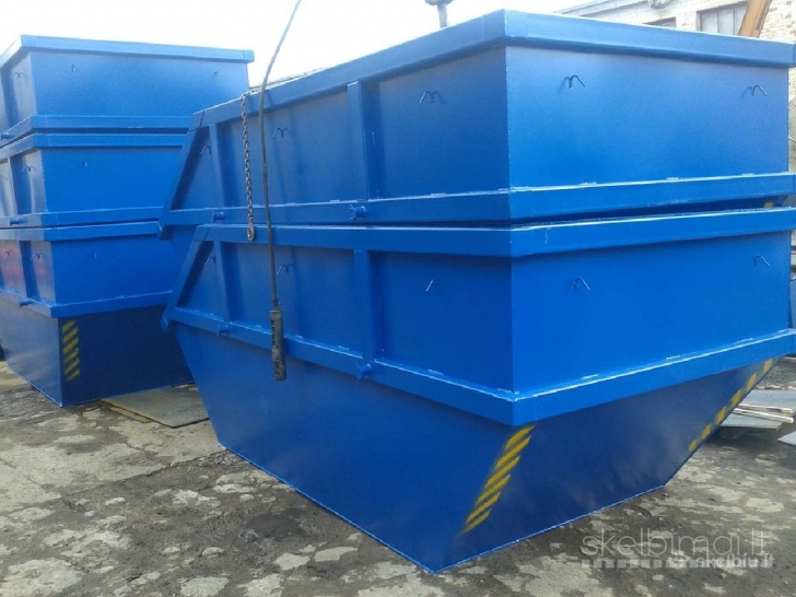 Statybnių atliekų konteineriai.