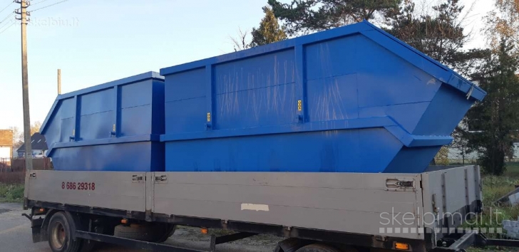 Statybnių atliekų konteineriai.