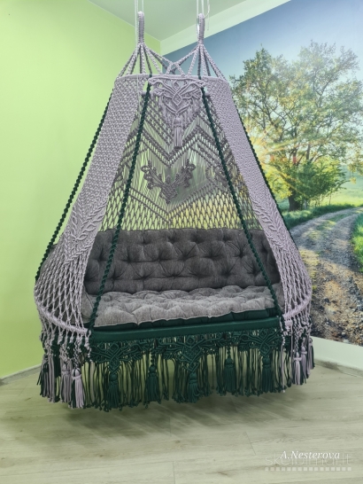 Pakabinamas pintas dvivietis hamakas