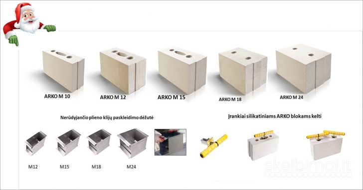 Arko Silroc - Roclite - Bauroc - blokeliai, pamatai, perdangos,kaminai. 