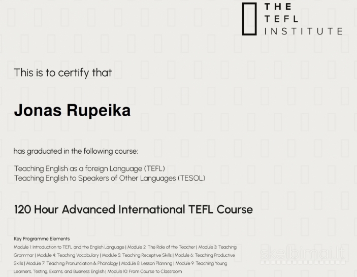 English Lessons – Experienced Teacher 20+ yrs