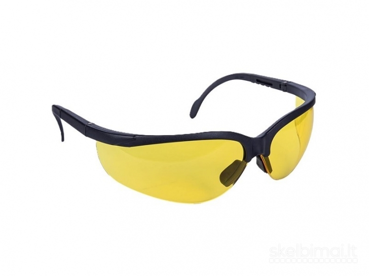 Geltoni apsauginiai akiniai: ryškus vaizdas