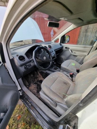 2007 m. gamybos balta/juoda VW CADDY, 1,9 TDI, 77 KW